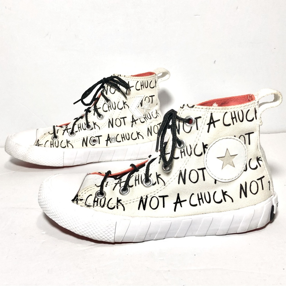 Converse UNT1TL3D High Not A Chuck Youth‎ Size 1 White Hi Top Shoes Sneakers